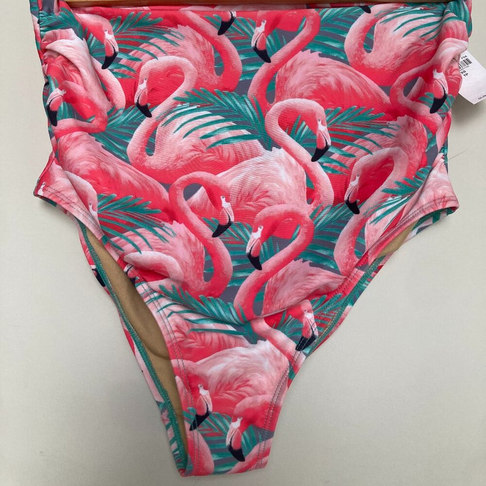 NWT Old Navy Maternity Flamingo High-Waisted Bikini Bottom Size XS Tropical Swim